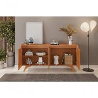 Buffet Grécia 4 Portas Com Pés Em Madeira Maciça Mavaular Naturale - 5