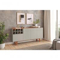 Buffet Duna 3 Portas 1 Gaveta E Adega Mavaular Off White-naturale