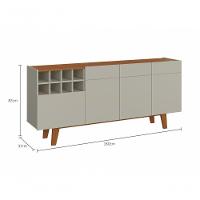 Buffet Duna 3 Portas 1 Gaveta E Adega Mavaular Off White-naturale - 7