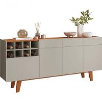 Buffet Duna 3 Portas 1 Gaveta E Adega Mavaular Off White-naturale - 3