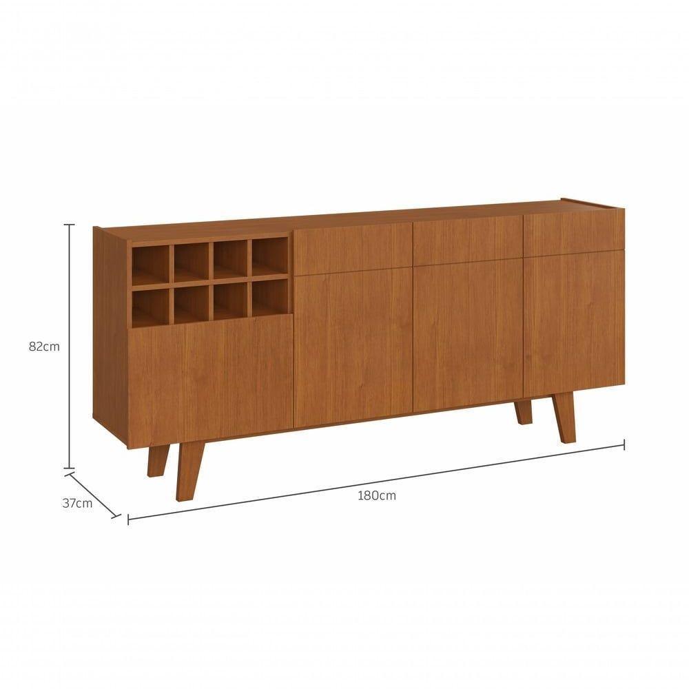 Buffet Duna 3 Portas 1 Gaveta E Adega Mavaular Naturale - 2