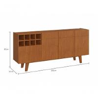 Buffet Duna 3 Portas 1 Gaveta E Adega Mavaular Naturale - 2