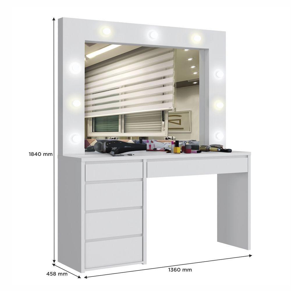 Camarim Anne 5 Gavetas 9 Lampadas Led Mavaular Branco - 3