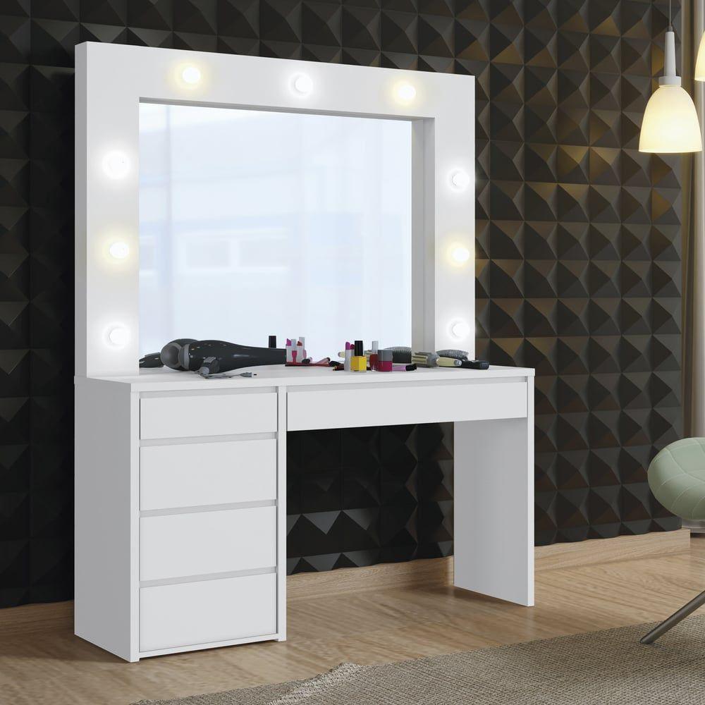 Camarim Anne 5 Gavetas 9 Lampadas Led Mavaular Branco - 7