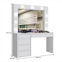 Camarim Anne 5 Gavetas 9 Lampadas Led Mavaular Branco - 3