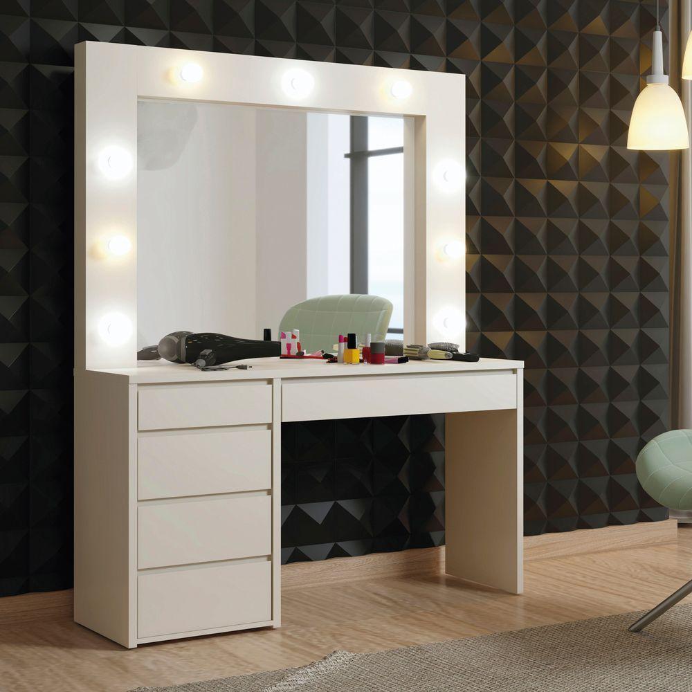 Camarim Anne 5 Gavetas 9 Lampadas Led Mavaular Off White - 7