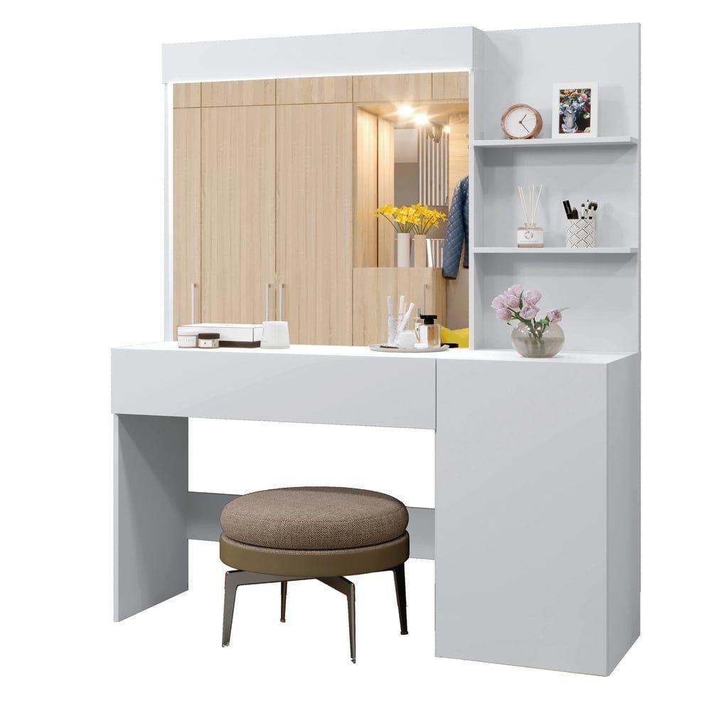 Camarim Londres 1 Porta 1 Gaveta Com Espelho Mavaular Branco - 1