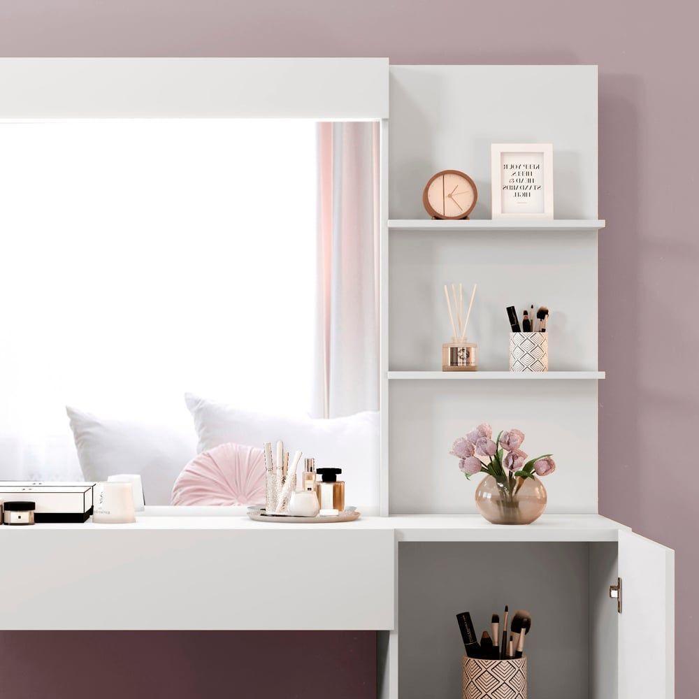 Camarim Londres 1 Porta 1 Gaveta Com Espelho Mavaular Branco - 3