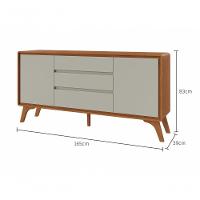 Buffet Sinus 2 Porta 3 Gavetas Mavaular Naturalle-off White - 2