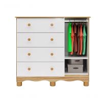 Comoda Junior New 1 Porta 4 Gavetas - Moveis Peroba Amendoa-branco - 2