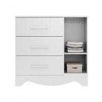 Comoda Popy Retro 1 Porta 3 Gavetas - Moveis Peroba Branco Brilho - 3