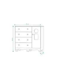 Comoda Infantil 1 Porta 4 Gavetas Tedy - Moveis Peroba Amendoa-branco - 3