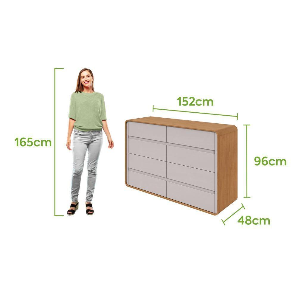 Comoda 8 Gavetas Loop - Lopas Amendoa Clean-off White - 3