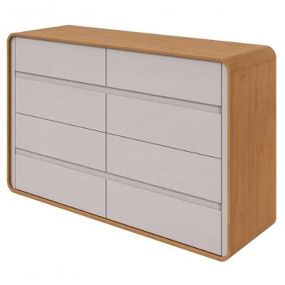 Comoda 8 Gavetas Loop - Lopas Amendoa Clean-off White