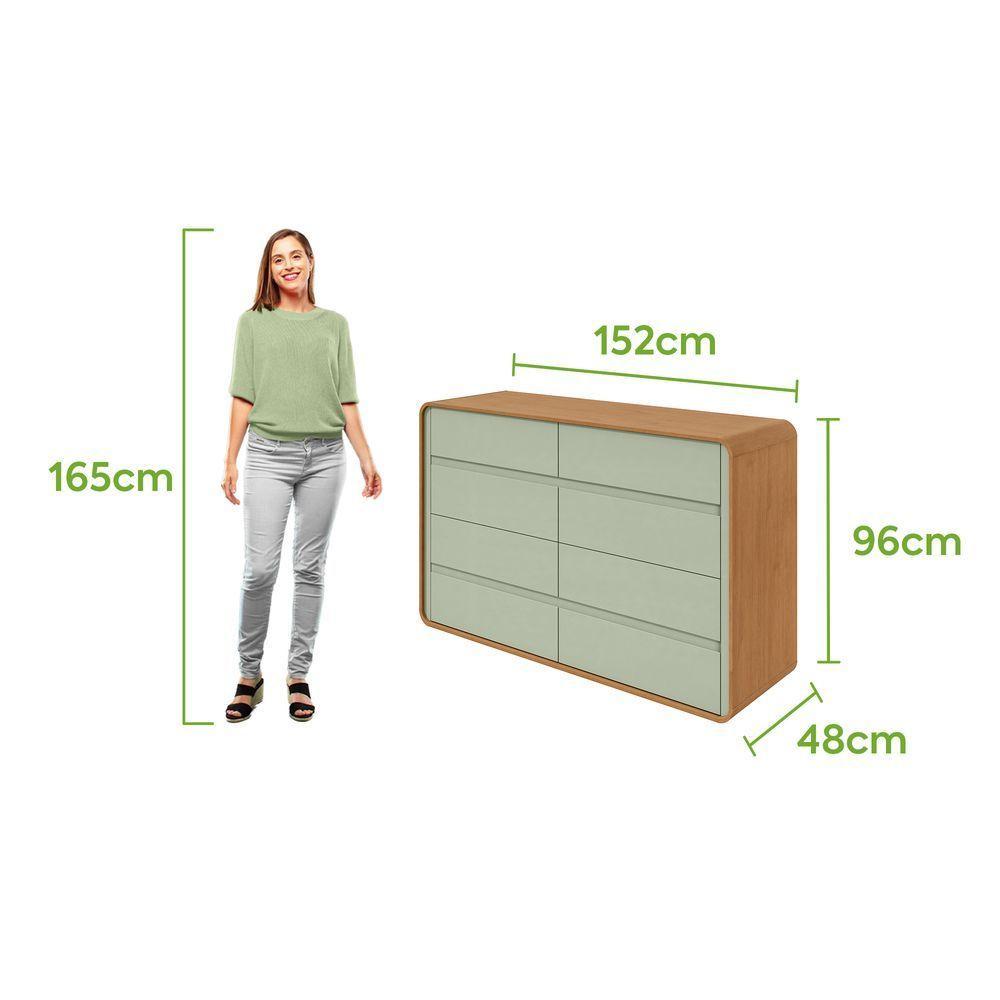 Comoda 8 Gavetas Loop - Lopas Amendoa Clean-salvia - 3