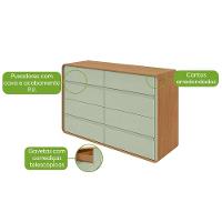 Comoda 8 Gavetas Loop - Lopas Amendoa Clean-salvia - 5