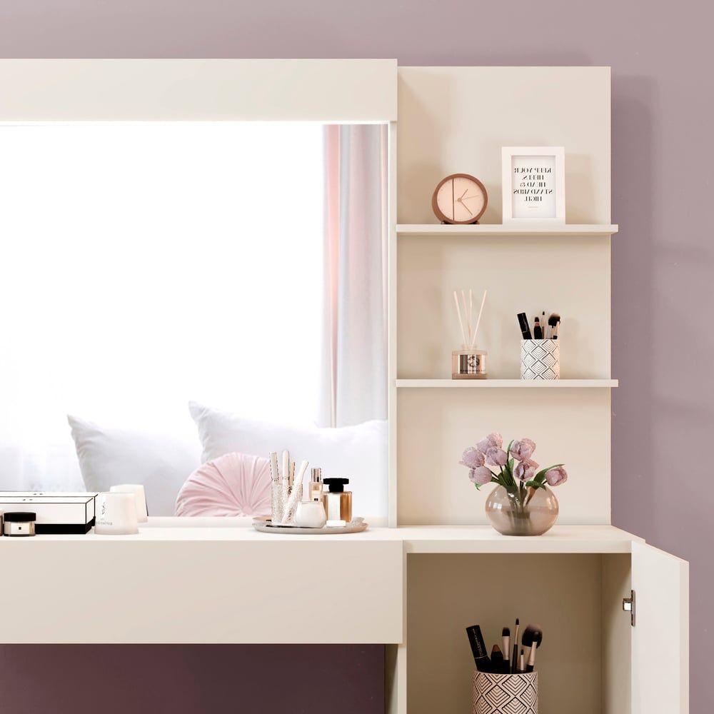 Camarim Londres 1 Porta 1 Gaveta Com Espelho Mavaular Off White - 3