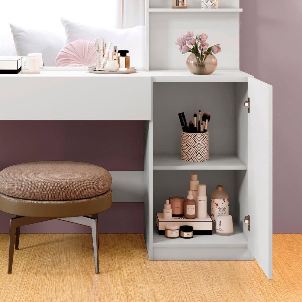 Camarim Londres 1 Porta 1 Gaveta Com Espelho Mavaular Branco - 4