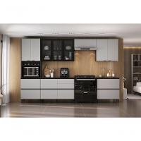 Cozinha Completa Itatiaia Lumina 350cm Em Madeira Mdf Grafite/fendi - 9