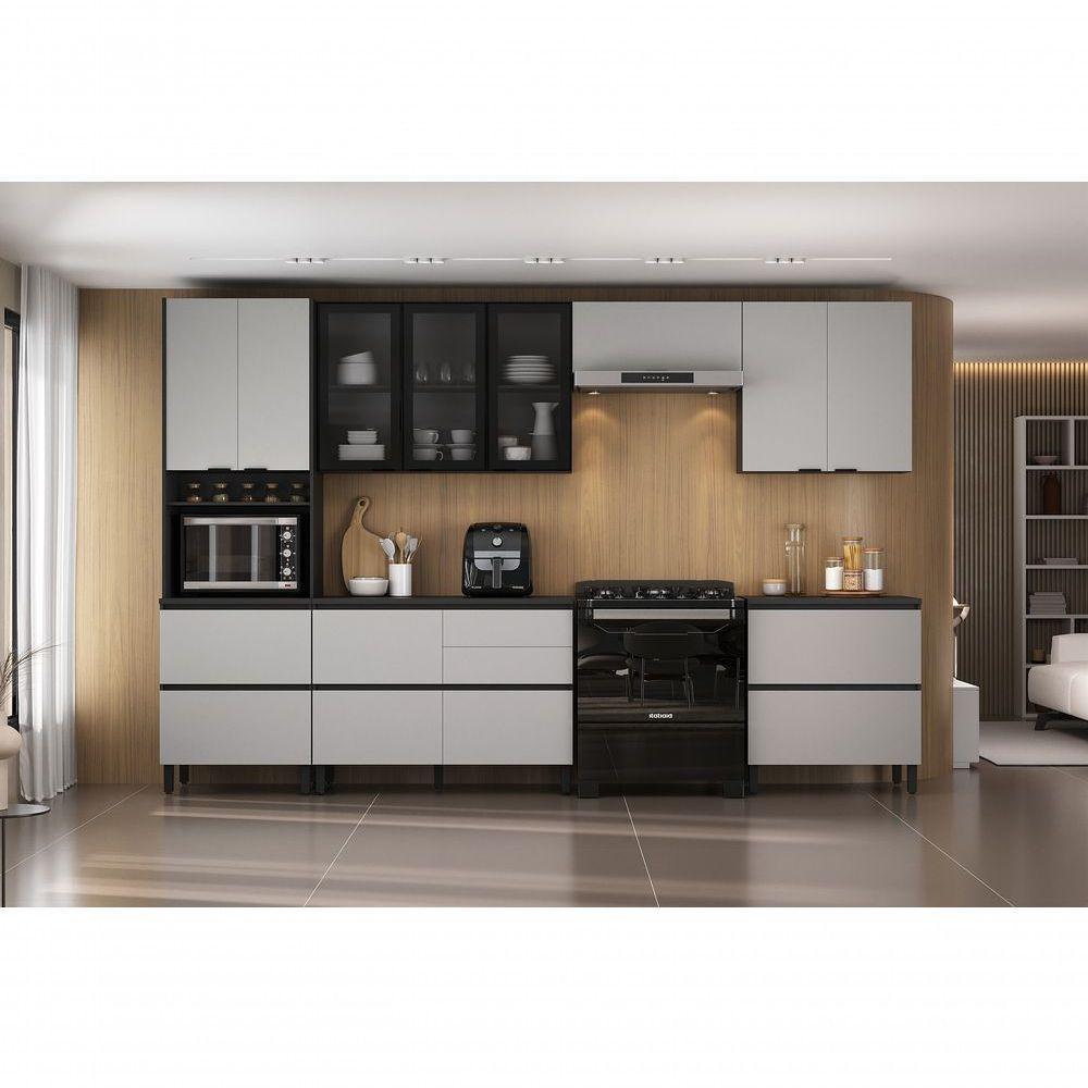 Cozinha Completa Itatiaia Lumina 350cm Em Madeira Mdf Cinamomo-fendi - 1