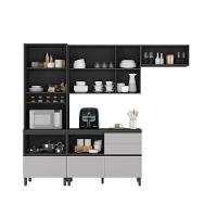 Cozinha Completa Itatiaia Lumina 270cm Em Madeira Mdf Grafite-fendi - 2