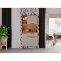 Cozinha Compacta Lia 3 Portas E 1 Gaveta Salleto Cinamomo/off White - 8