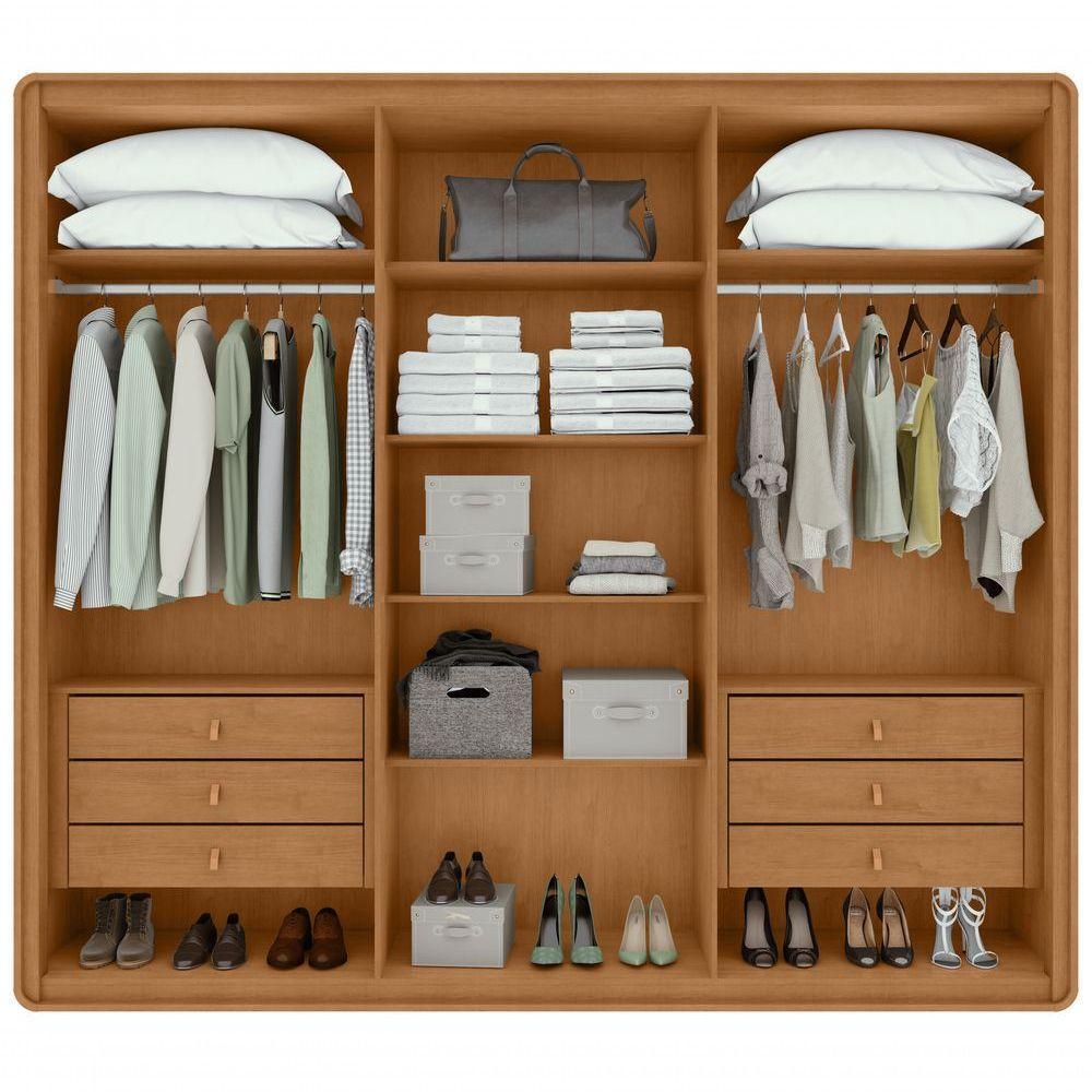 Guarda-roupas Casal Loop 6 Portas Com Pés - Lopas Amendoa Clean/off White - 8