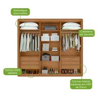 Guarda-roupas Casal Loop 6 Portas Com Pés - Lopas Amendoa Clean/off White - 5