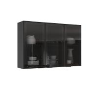 Cozinha Completa Itatiaia Lumina 350cm Em Madeira Mdf Grafite-fendi