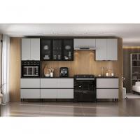 Cozinha Completa Itatiaia Lumina 350cm Em Madeira Mdf Grafite-fendi - 9