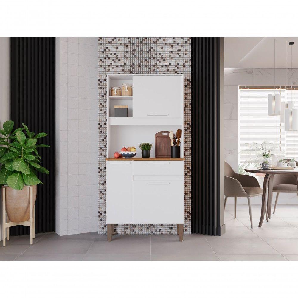 Cozinha Compacta Lia 3 Portas E 1 Gaveta Salleto Branco - 8