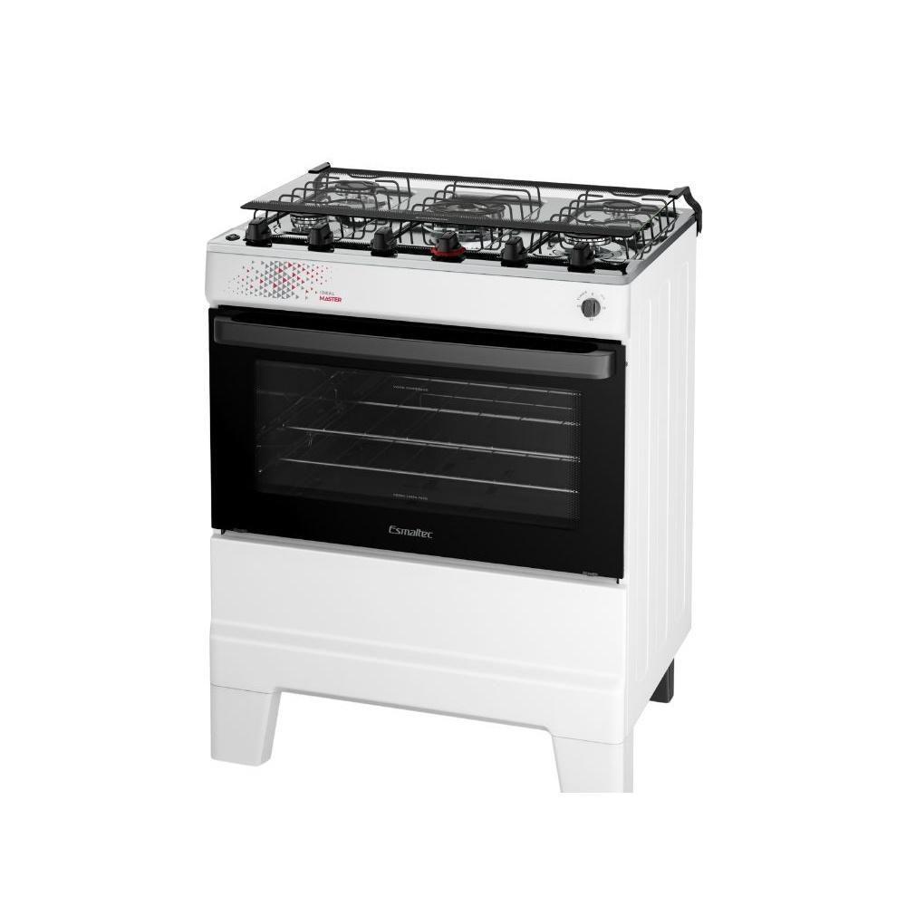 Fogão Esmaltec 5 Bocas Ideal Master Mesa Inox Tampa de Vidro Forno 84 Litros Branco T5ITB Bivolt - 3