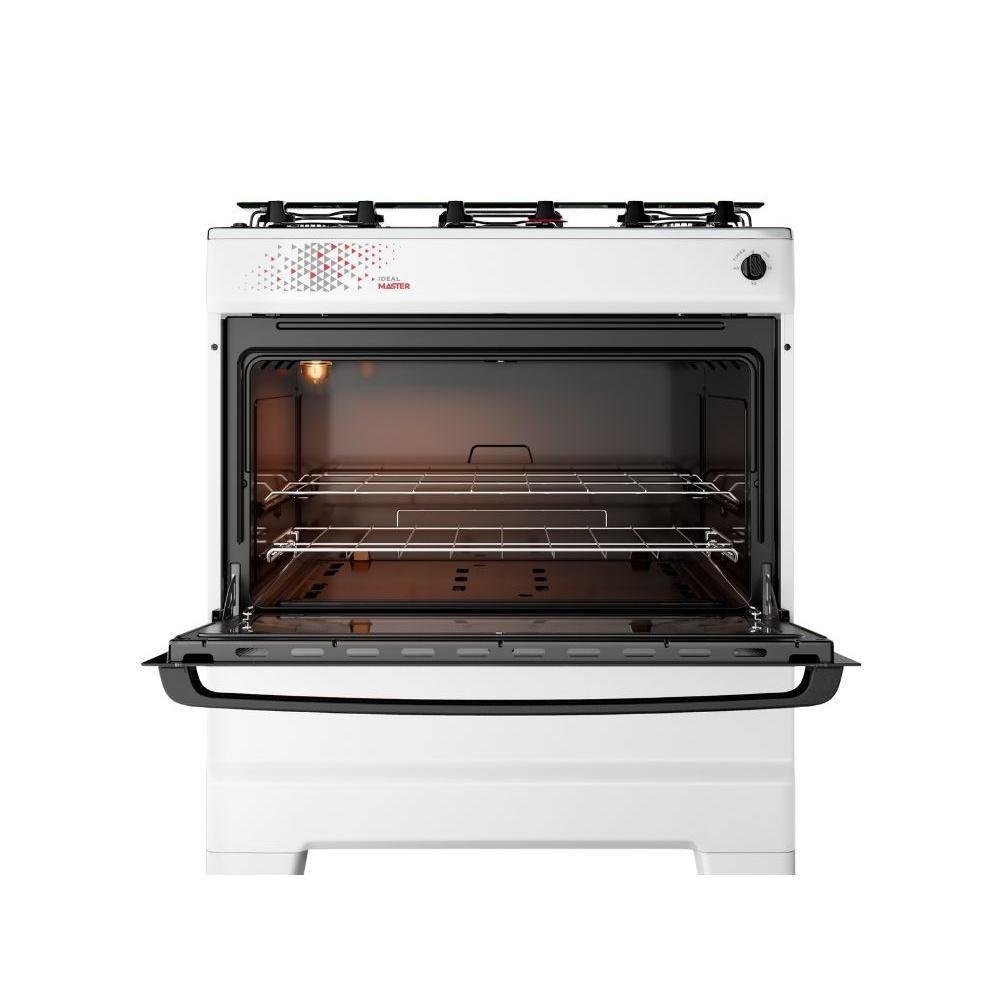 Fogão Esmaltec 5 Bocas Ideal Master Mesa Inox Tampa de Vidro Forno 84 Litros Branco T5ITB Bivolt - 7