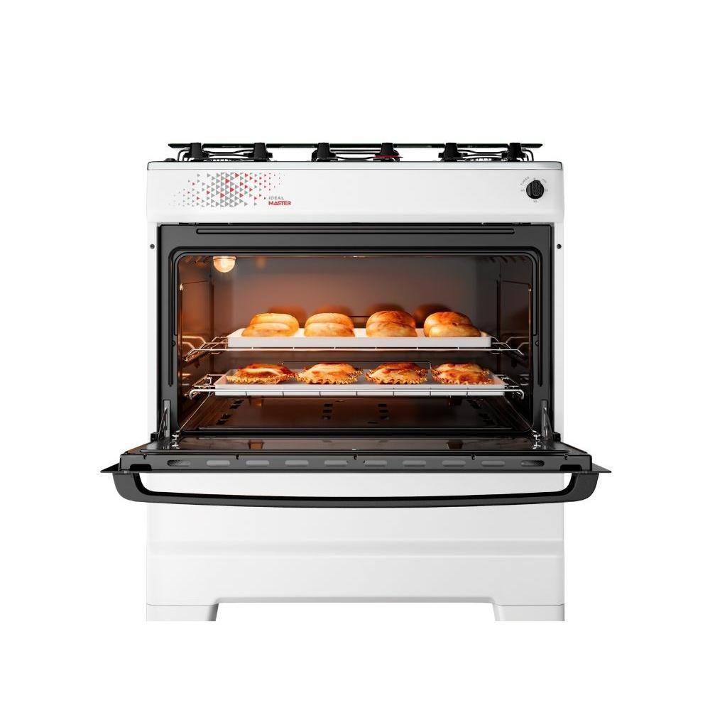 Fogão Esmaltec 5 Bocas Ideal Master Mesa Inox Tampa de Vidro Forno 84 Litros Branco T5ITB Bivolt - 8