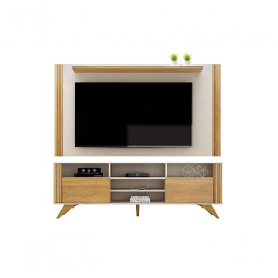 Rack Mariana Com Painel Diamantina Valdemoveis Off White-cinamomo