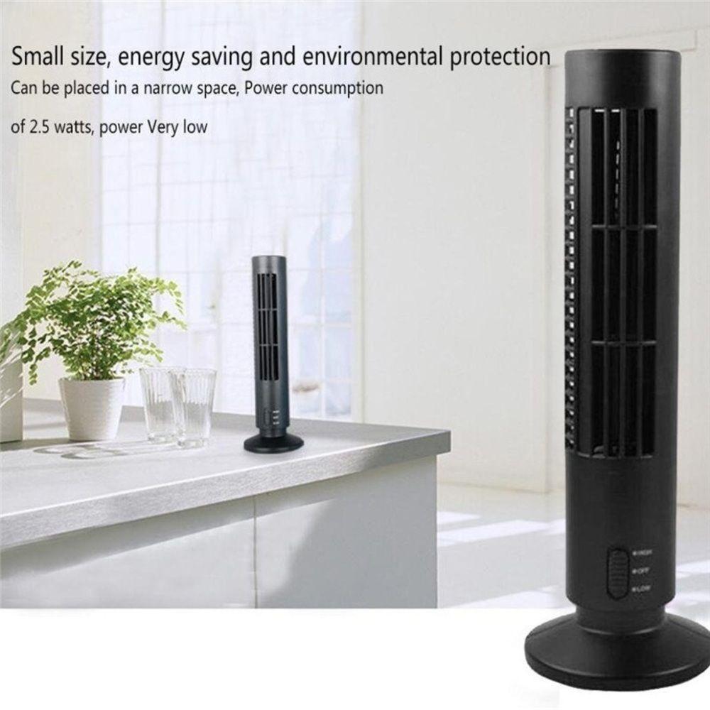 Ventilador Mesa Portátil Usb Torre Circulador Vertical 2 Velocidades Compacto Mini Multiuso Bivolt Branco - 2