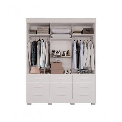 Guarda Roupa Guarda-roupa New Star 3 Portas 9 Gavetas Branco MDP