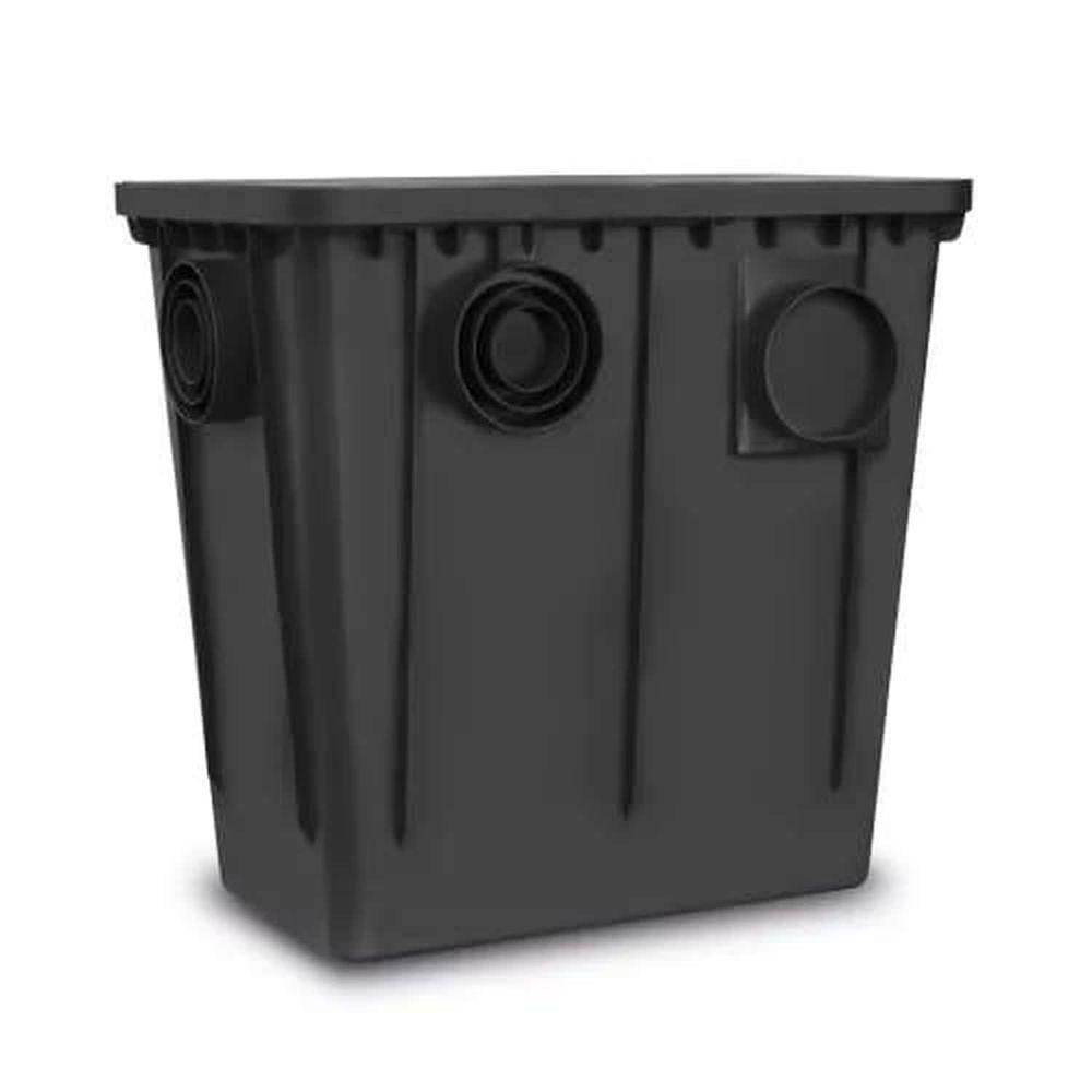 Caixa Gordura 52 Litros 52x33 Cm Com Cesto Preta Sistema Entrada Saída Tubos 100mm, 75mm, 50mm Roma - 1