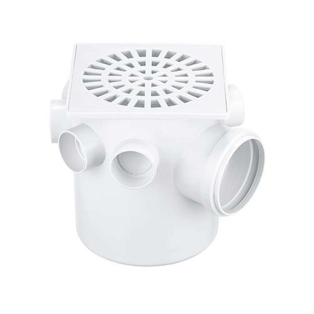 Caixa Sifonada Quadrada 150x175x75mm Com 7 Entradas De 40mm E Saída De 75mm - Herc - 1