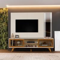 Rack Vitrum Com Painel Vitrum Com Espelho Led 218 Mavaular Off White - 5