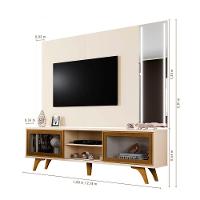 Rack Vitrum Com Painel Vitrum Com Espelho Led 218 Mavaular Off White - 2