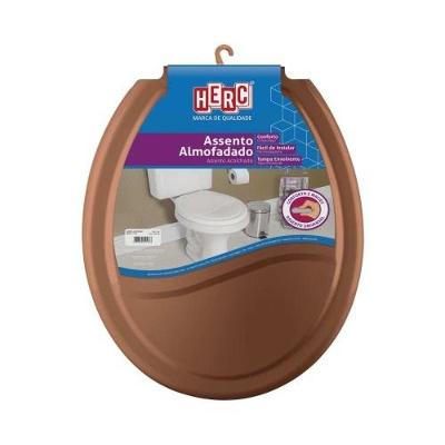 Assento Almofadado Prime Ocre Para Louças Convencionais - Suporta Até 130kg