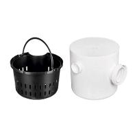 Caixa De Gordura Redonda 250x250x75mm Com Cesto E Tampa - Pvc - Herc - 1