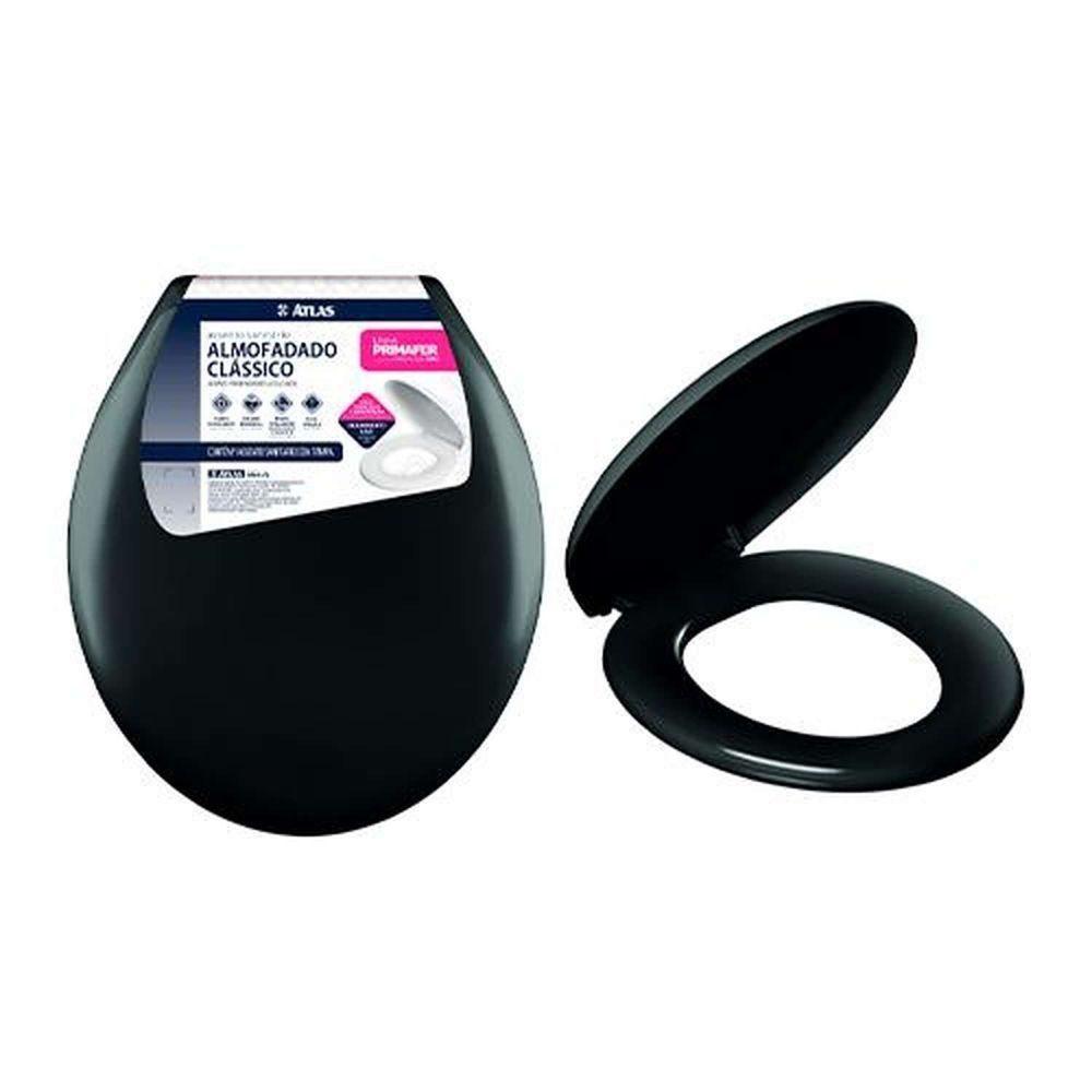 Assento Almofadado Preto Com Tampa Envolvente - Kit De Fixação Incluso - 1