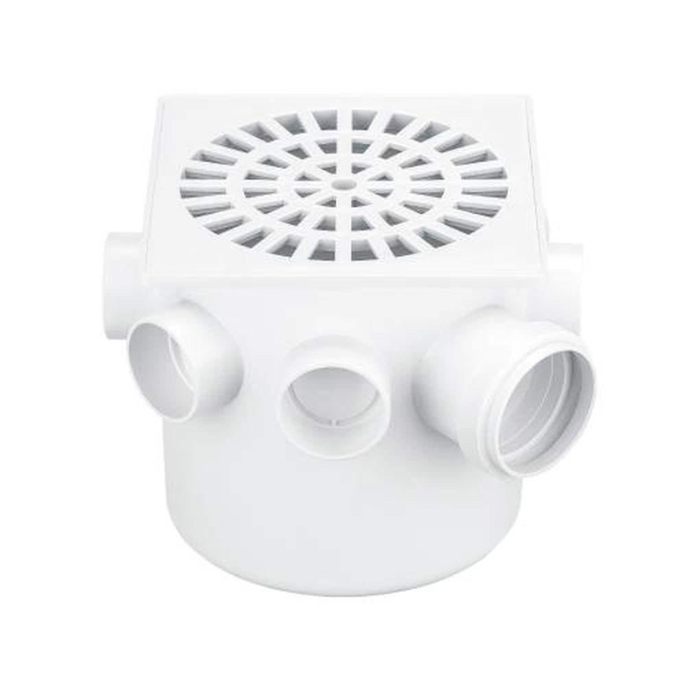 Caixa Sifonada Quadrada 150x150x50mm Com 7 Entradas De 40mm E Saída De 50mm - Herc - 1