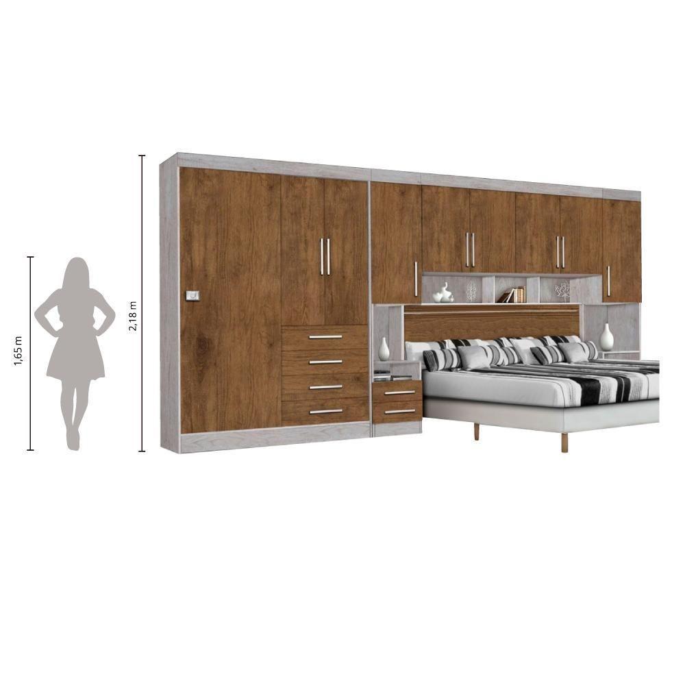 Guarda-roupas Modulado Georgia Queen Ja Avelã / Jequitibá Avelã / Jequitibá - 2