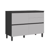 Cozinha Completa Itatiaia Lumina 350cm Paneleiro 2 Nichos Em Madeira Mdf Grafite-fendi - 8