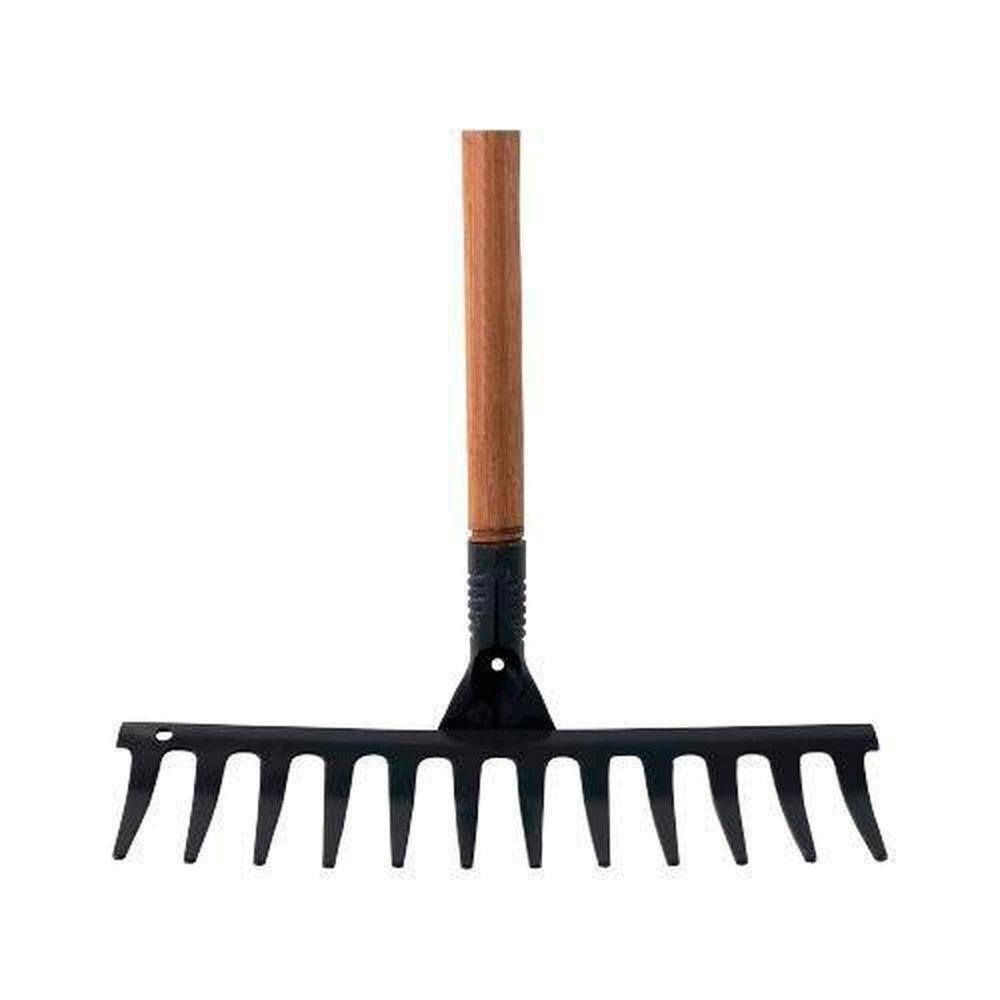 Ancinho Reforçado 14 Dentes Curvo Com Cabo - Dtools 36,5x128cm - Para Jardins E Hortas - 3