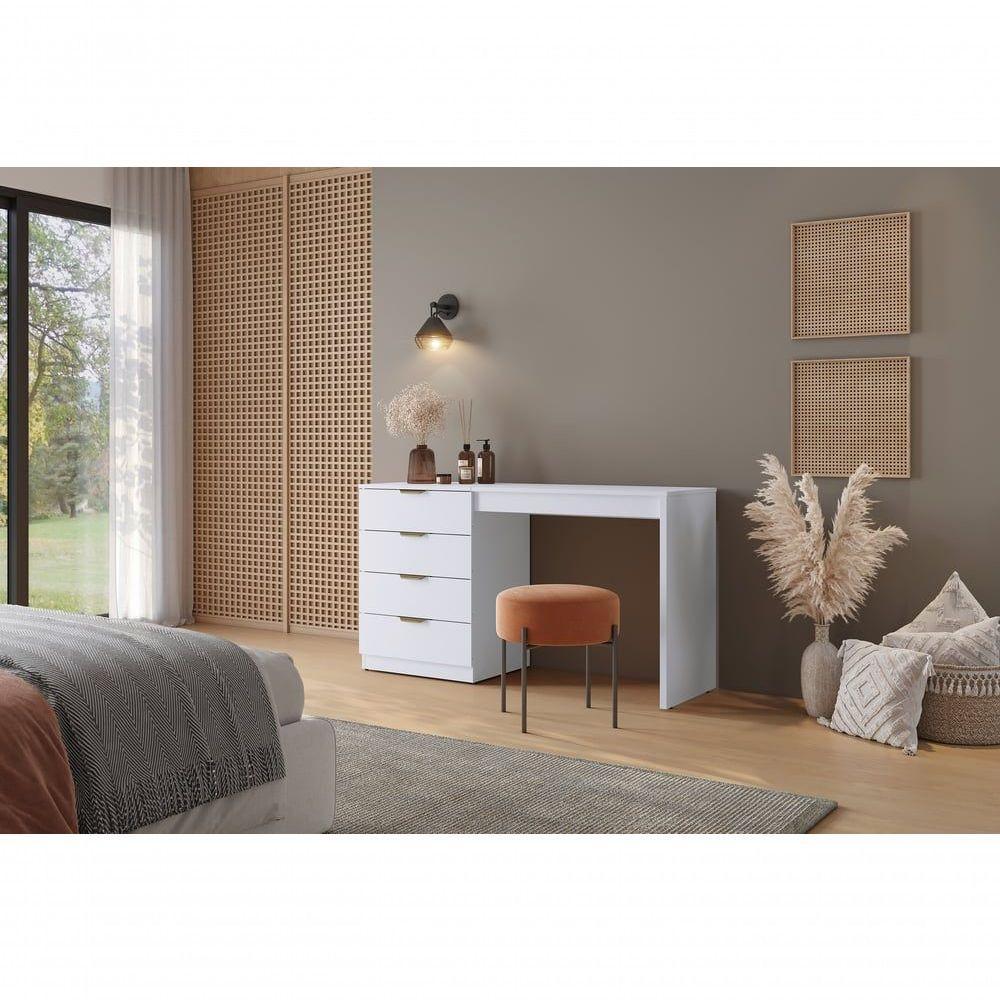 Escrivaninha Penteadeira Camarim Princess Com Porta Joias Mavaular Branco - 5