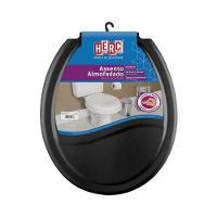 Assento Almofadado Prime Preto Escuro Para Louças Convencionais - Suporte Até 130kg - 1